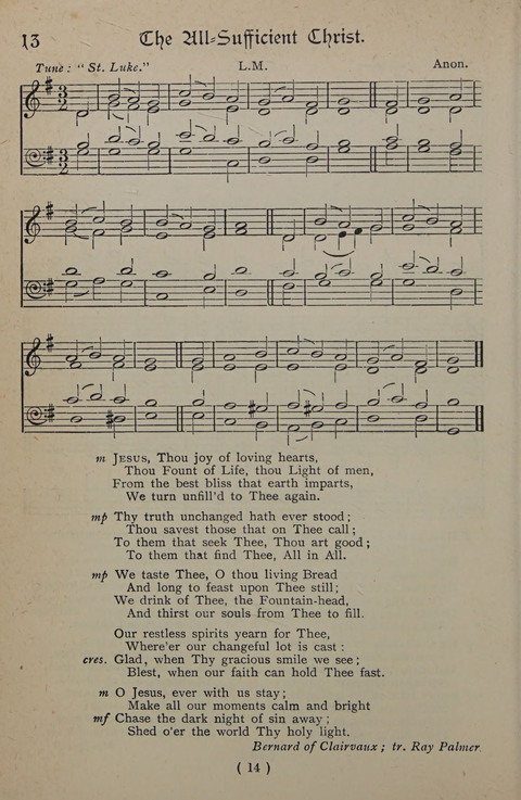 The Y.M.C.A. Hymnal: specially compiled for the use of men page 14