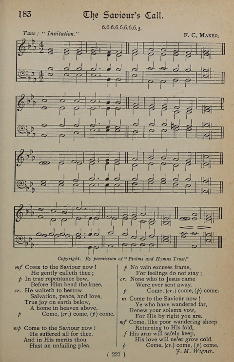 The Y.M.C.A. Hymnal: specially compiled for the use of men page 221