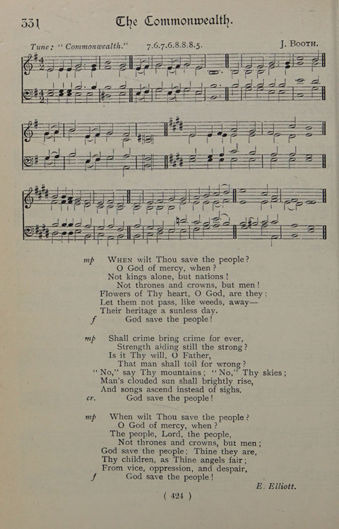 The Y.M.C.A. Hymnal: specially compiled for the use of men page 424