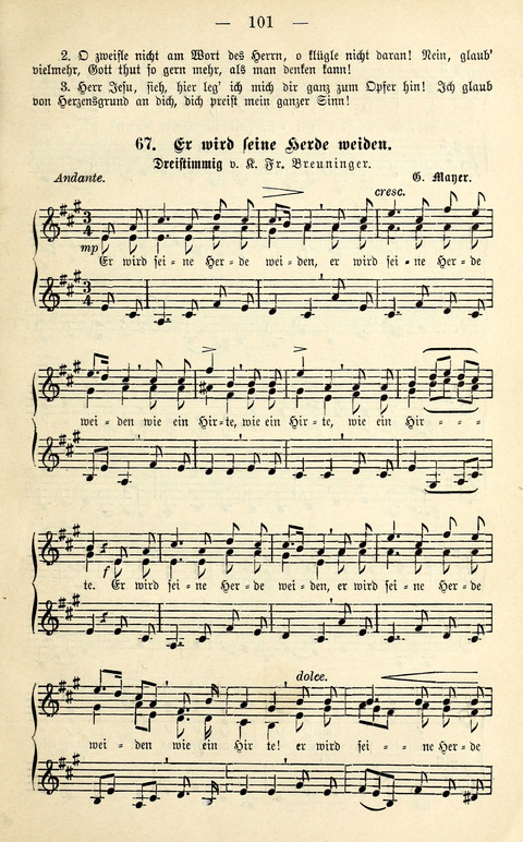 Zwei- und dreistimmige geistliche Lieder und Choräle: zum Gebrauch der Schwestern des Stuttgarter Diakonissenhauses, der Jungfrauen- und ähnlicher Vereine (2. Auflage) page 101