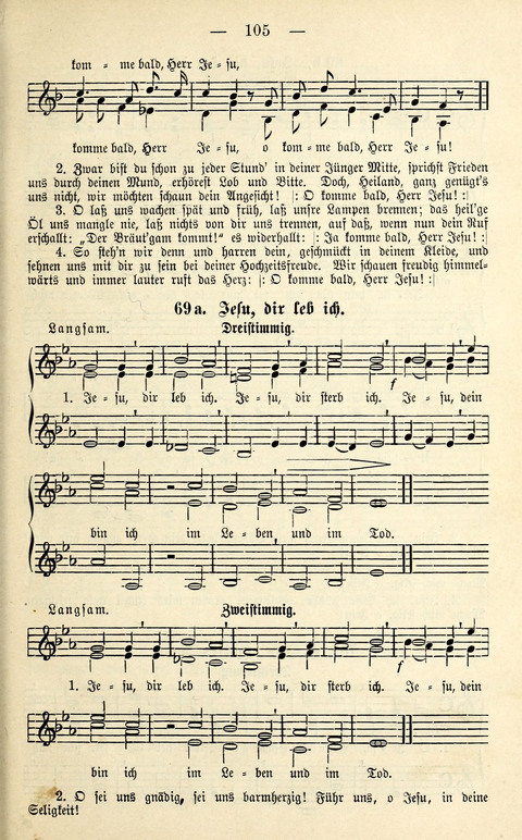 Zwei- und dreistimmige geistliche Lieder und Choräle: zum Gebrauch der Schwestern des Stuttgarter Diakonissenhauses, der Jungfrauen- und ähnlicher Vereine (2. Auflage) page 105