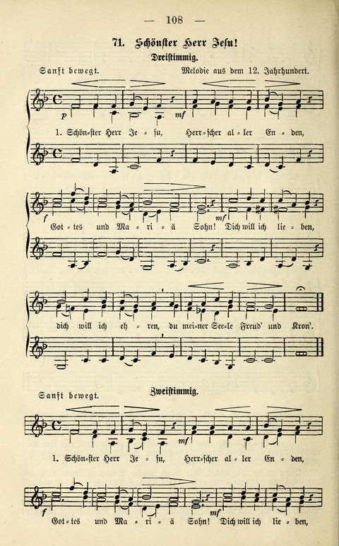 Zwei- und dreistimmige geistliche Lieder und Choräle: zum Gebrauch der Schwestern des Stuttgarter Diakonissenhauses, der Jungfrauen- und ähnlicher Vereine (2. Auflage) page 108