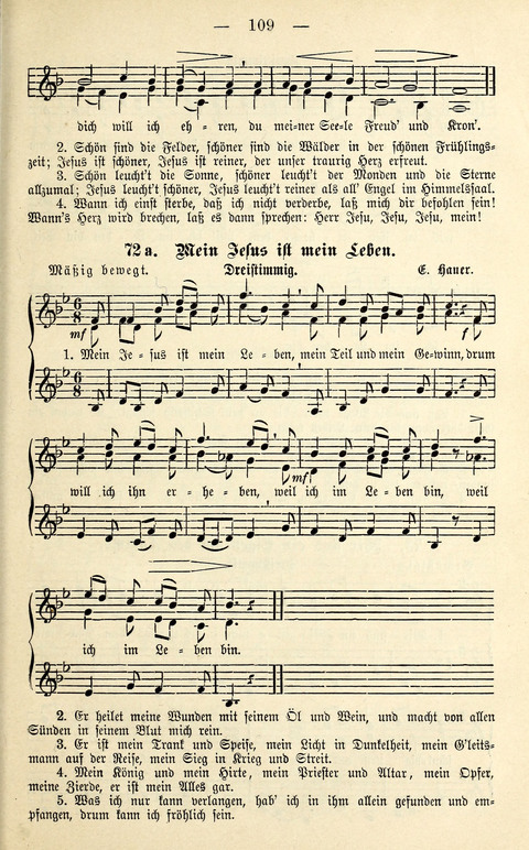 Zwei- und dreistimmige geistliche Lieder und Choräle: zum Gebrauch der Schwestern des Stuttgarter Diakonissenhauses, der Jungfrauen- und ähnlicher Vereine (2. Auflage) page 109