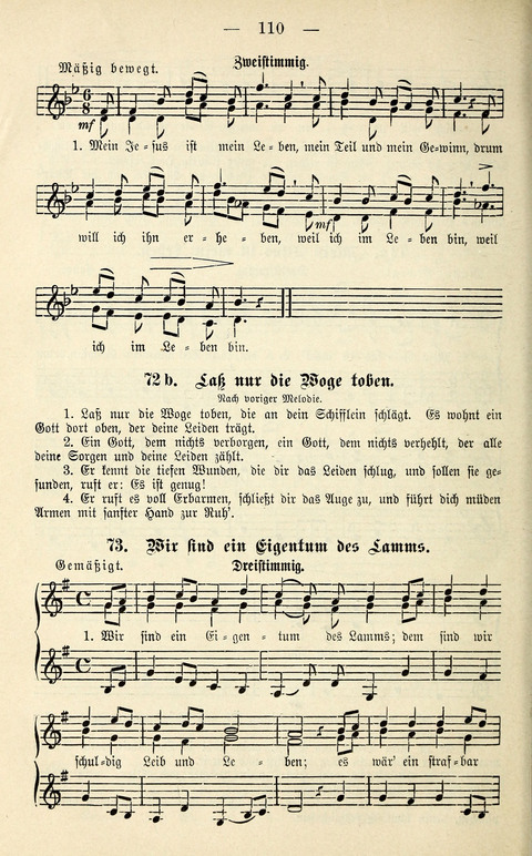 Zwei- und dreistimmige geistliche Lieder und Choräle: zum Gebrauch der Schwestern des Stuttgarter Diakonissenhauses, der Jungfrauen- und ähnlicher Vereine (2. Auflage) page 110