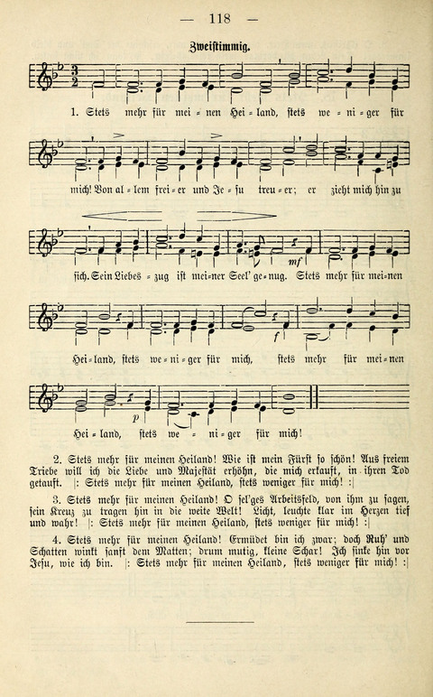 Zwei- und dreistimmige geistliche Lieder und Choräle: zum Gebrauch der Schwestern des Stuttgarter Diakonissenhauses, der Jungfrauen- und ähnlicher Vereine (2. Auflage) page 118