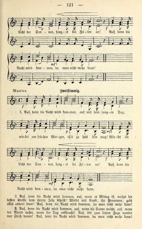 Zwei- und dreistimmige geistliche Lieder und Choräle: zum Gebrauch der Schwestern des Stuttgarter Diakonissenhauses, der Jungfrauen- und ähnlicher Vereine (2. Auflage) page 121