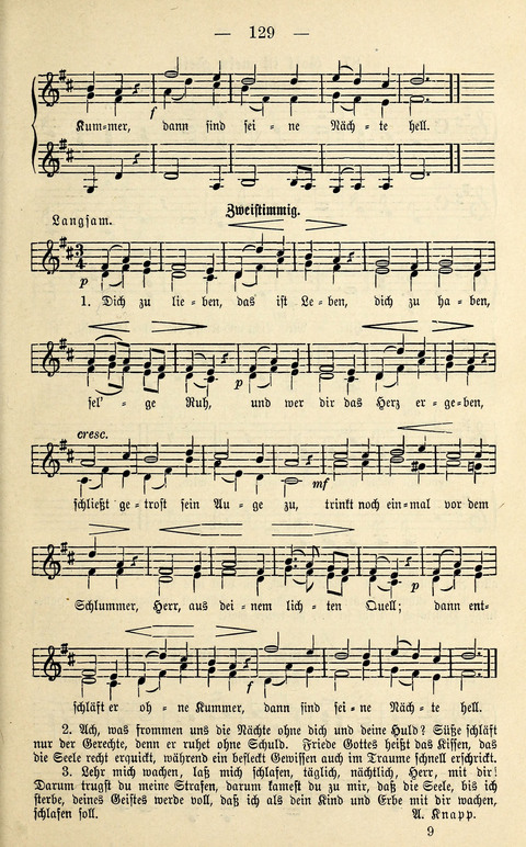 Zwei- und dreistimmige geistliche Lieder und Choräle: zum Gebrauch der Schwestern des Stuttgarter Diakonissenhauses, der Jungfrauen- und ähnlicher Vereine (2. Auflage) page 129