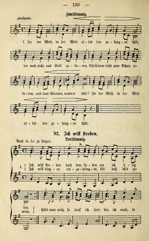 Zwei- und dreistimmige geistliche Lieder und Choräle: zum Gebrauch der Schwestern des Stuttgarter Diakonissenhauses, der Jungfrauen- und ähnlicher Vereine (2. Auflage) page 136