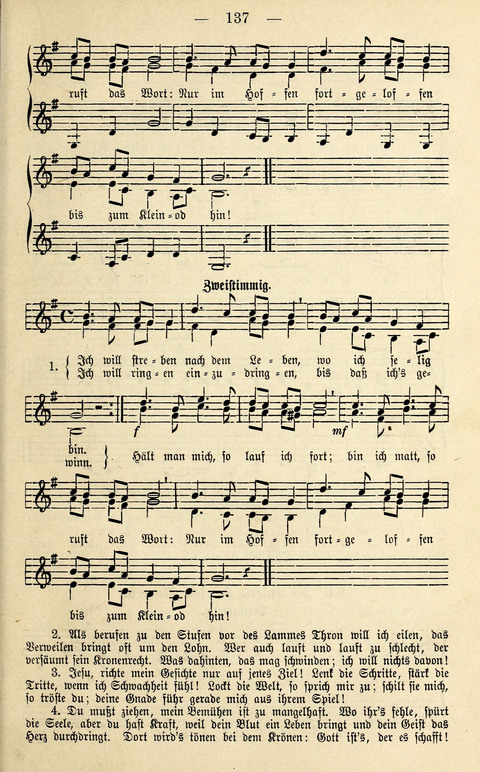 Zwei- und dreistimmige geistliche Lieder und Choräle: zum Gebrauch der Schwestern des Stuttgarter Diakonissenhauses, der Jungfrauen- und ähnlicher Vereine (2. Auflage) page 137