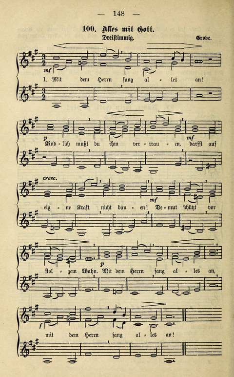 Zwei- und dreistimmige geistliche Lieder und Choräle: zum Gebrauch der Schwestern des Stuttgarter Diakonissenhauses, der Jungfrauen- und ähnlicher Vereine (2. Auflage) page 148