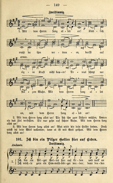 Zwei- und dreistimmige geistliche Lieder und Choräle: zum Gebrauch der Schwestern des Stuttgarter Diakonissenhauses, der Jungfrauen- und ähnlicher Vereine (2. Auflage) page 149