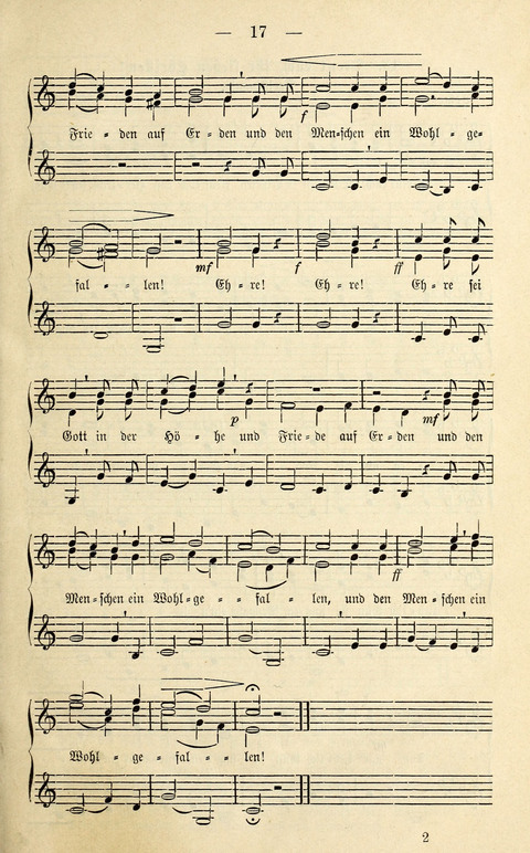 Zwei- und dreistimmige geistliche Lieder und Choräle: zum Gebrauch der Schwestern des Stuttgarter Diakonissenhauses, der Jungfrauen- und ähnlicher Vereine (2. Auflage) page 17