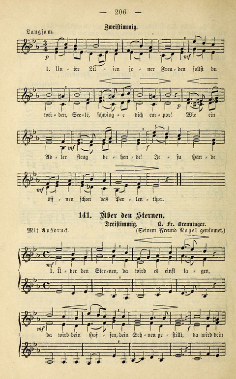 Zwei- und dreistimmige geistliche Lieder und Choräle: zum Gebrauch der Schwestern des Stuttgarter Diakonissenhauses, der Jungfrauen- und ähnlicher Vereine (2. Auflage) page 206