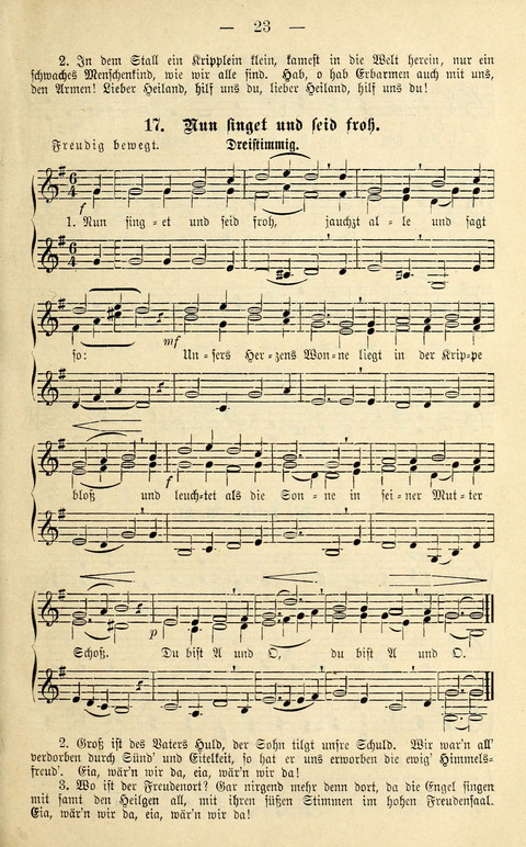 Zwei- und dreistimmige geistliche Lieder und Choräle: zum Gebrauch der Schwestern des Stuttgarter Diakonissenhauses, der Jungfrauen- und ähnlicher Vereine (2. Auflage) page 23