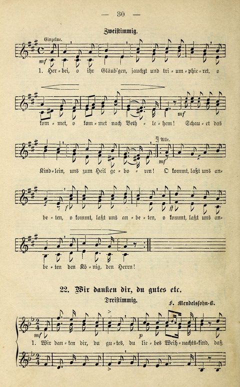 Zwei- und dreistimmige geistliche Lieder und Choräle: zum Gebrauch der Schwestern des Stuttgarter Diakonissenhauses, der Jungfrauen- und ähnlicher Vereine (2. Auflage) page 30