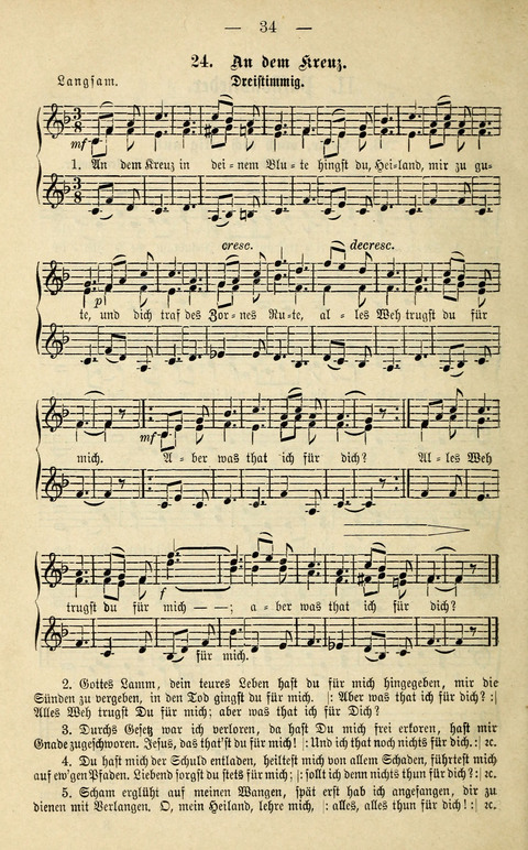 Zwei- und dreistimmige geistliche Lieder und Choräle: zum Gebrauch der Schwestern des Stuttgarter Diakonissenhauses, der Jungfrauen- und ähnlicher Vereine (2. Auflage) page 34