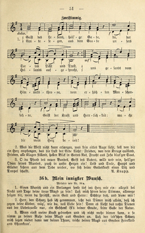 Zwei- und dreistimmige geistliche Lieder und Choräle: zum Gebrauch der Schwestern des Stuttgarter Diakonissenhauses, der Jungfrauen- und ähnlicher Vereine (2. Auflage) page 51