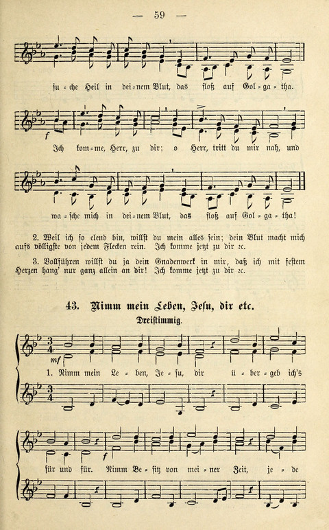 Zwei- und dreistimmige geistliche Lieder und Choräle: zum Gebrauch der Schwestern des Stuttgarter Diakonissenhauses, der Jungfrauen- und ähnlicher Vereine (2. Auflage) page 59