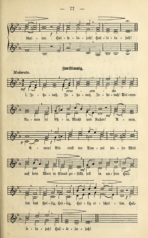 Zwei- und dreistimmige geistliche Lieder und Choräle: zum Gebrauch der Schwestern des Stuttgarter Diakonissenhauses, der Jungfrauen- und ähnlicher Vereine (2. Auflage) page 77