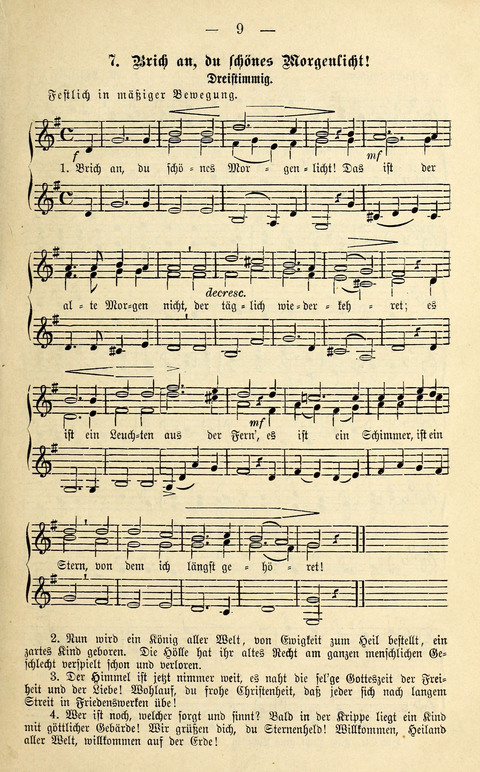 Zwei- und dreistimmige geistliche Lieder und Choräle: zum Gebrauch der Schwestern des Stuttgarter Diakonissenhauses, der Jungfrauen- und ähnlicher Vereine (2. Auflage) page 9