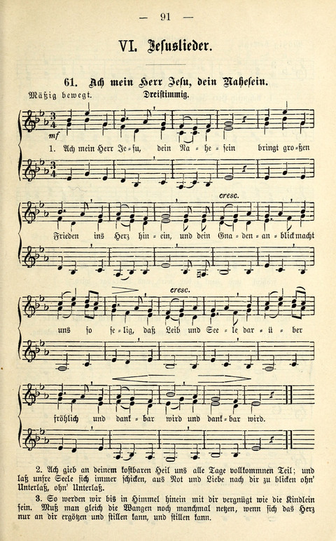 Zwei- und dreistimmige geistliche Lieder und Choräle: zum Gebrauch der Schwestern des Stuttgarter Diakonissenhauses, der Jungfrauen- und ähnlicher Vereine (2. Auflage) page 91