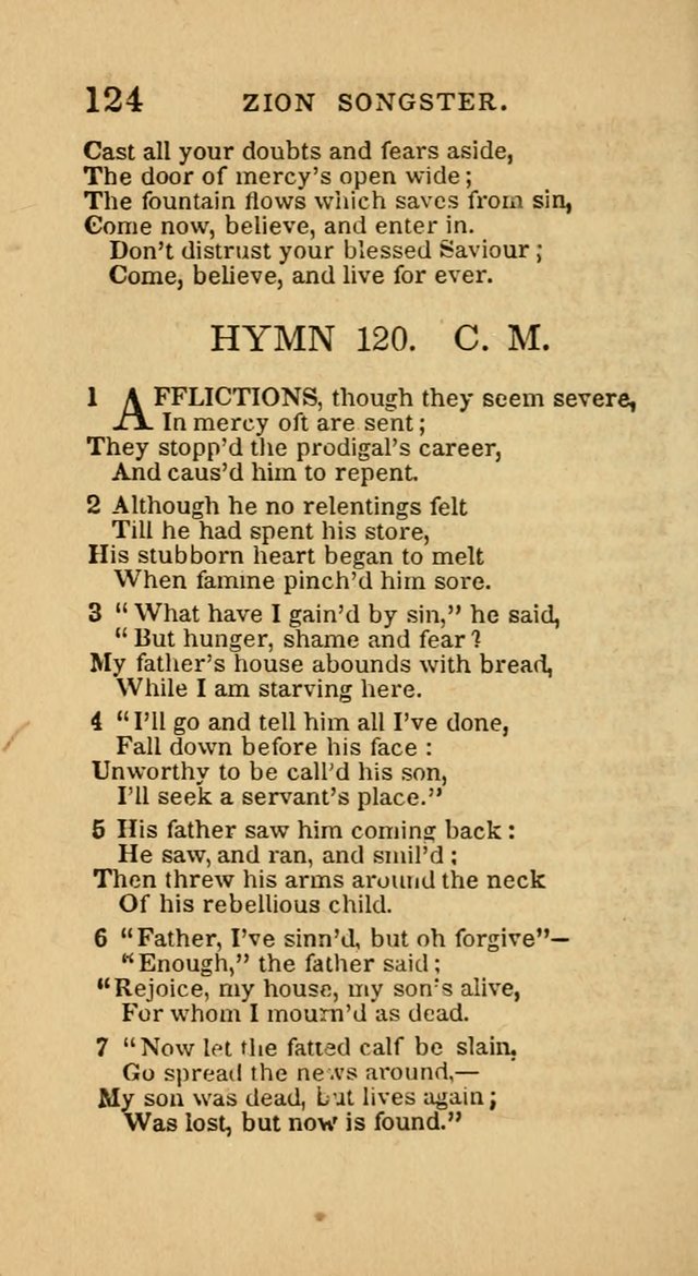 The Zion Songster: a Collection of Hymns and Spiritual Songs, generally sung at camp and prayer meetings, and in revivals of religion  (Rev. & corr.) page 127