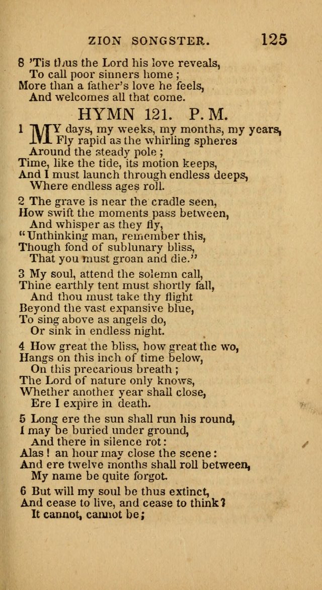 The Zion Songster: a Collection of Hymns and Spiritual Songs, generally sung at camp and prayer meetings, and in revivals of religion  (Rev. & corr.) page 128