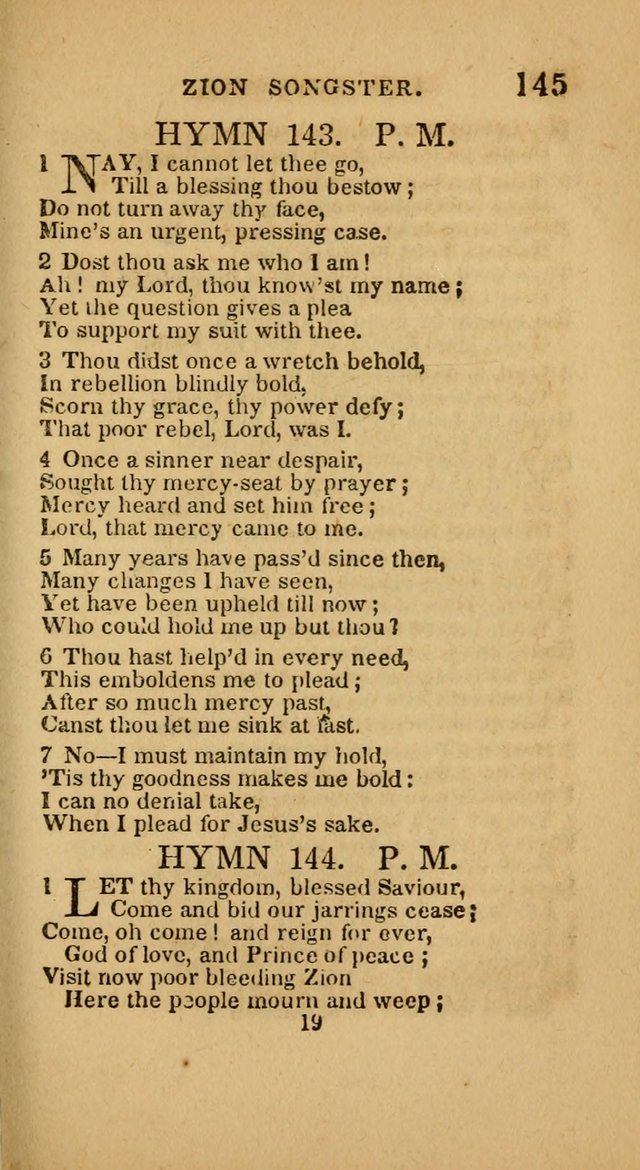 The Zion Songster: a Collection of Hymns and Spiritual Songs, generally sung at camp and prayer meetings, and in revivals of religion  (Rev. & corr.) page 148