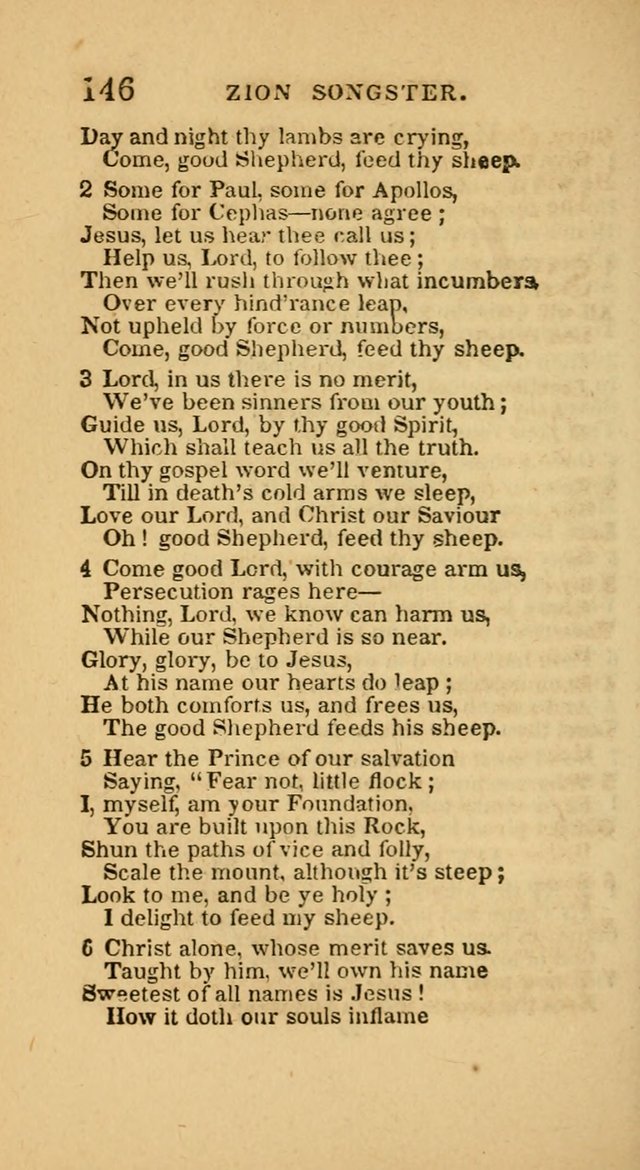 The Zion Songster: a Collection of Hymns and Spiritual Songs, generally sung at camp and prayer meetings, and in revivals of religion  (Rev. & corr.) page 149