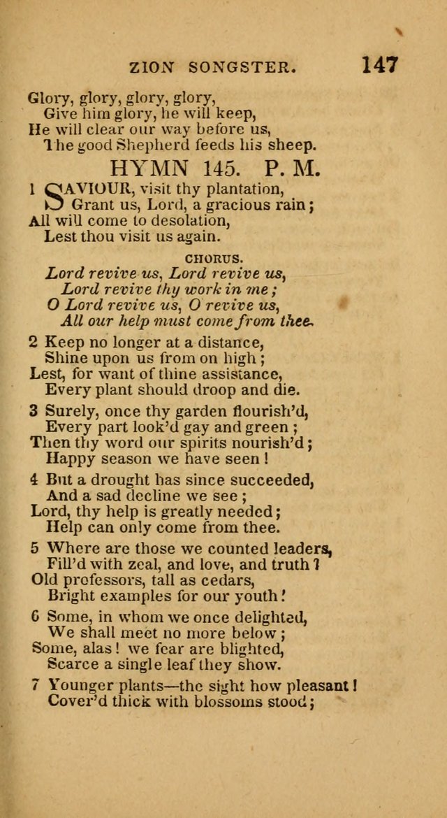 The Zion Songster: a Collection of Hymns and Spiritual Songs, generally sung at camp and prayer meetings, and in revivals of religion  (Rev. & corr.) page 150