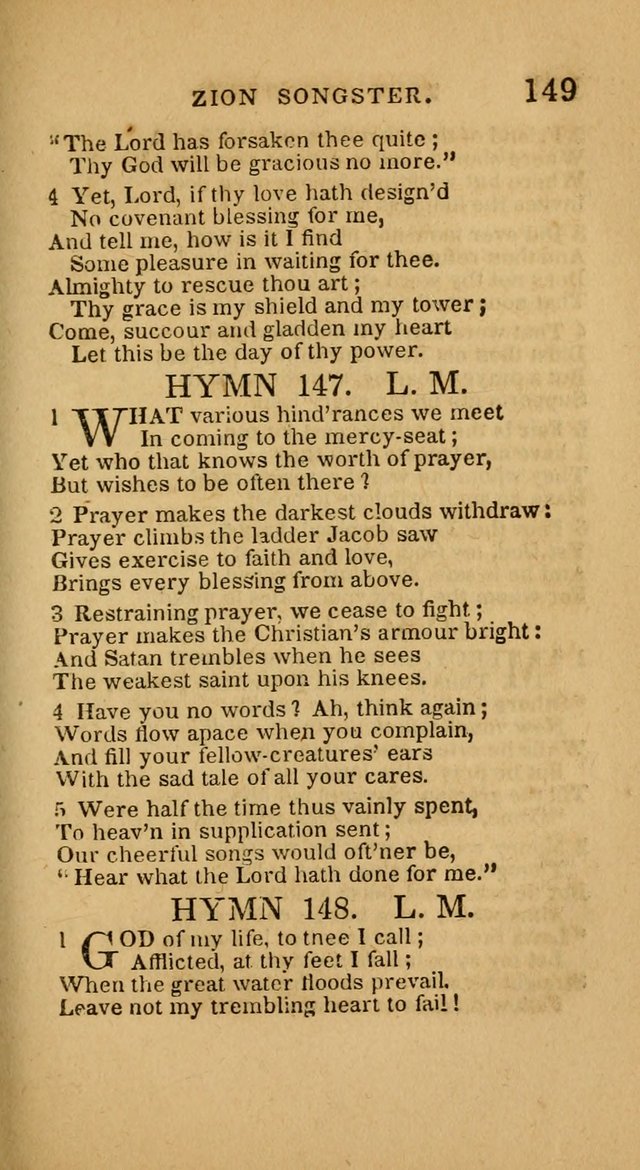 The Zion Songster: a Collection of Hymns and Spiritual Songs, generally sung at camp and prayer meetings, and in revivals of religion  (Rev. & corr.) page 152