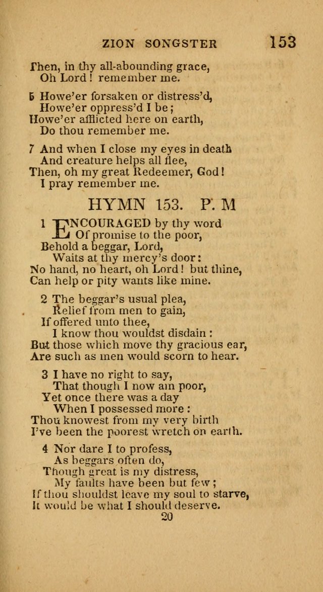 The Zion Songster: a Collection of Hymns and Spiritual Songs, generally sung at camp and prayer meetings, and in revivals of religion  (Rev. & corr.) page 156