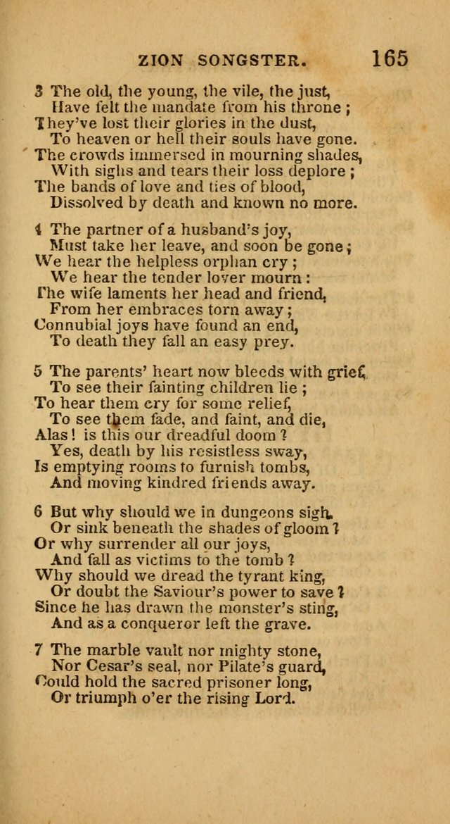 The Zion Songster: a Collection of Hymns and Spiritual Songs, generally sung at camp and prayer meetings, and in revivals of religion  (Rev. & corr.) page 168