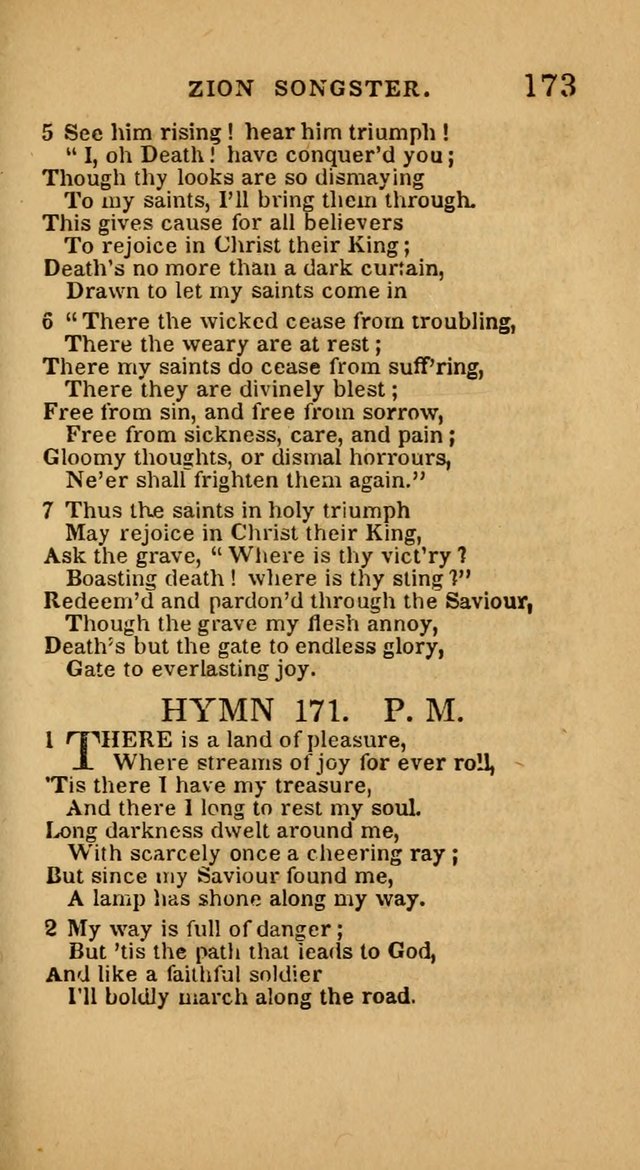 The Zion Songster: a Collection of Hymns and Spiritual Songs, generally sung at camp and prayer meetings, and in revivals of religion  (Rev. & corr.) page 176