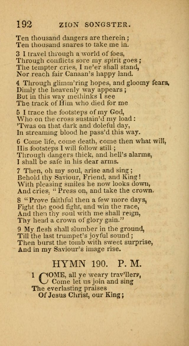 The Zion Songster: a Collection of Hymns and Spiritual Songs, generally sung at camp and prayer meetings, and in revivals of religion  (Rev. & corr.) page 195