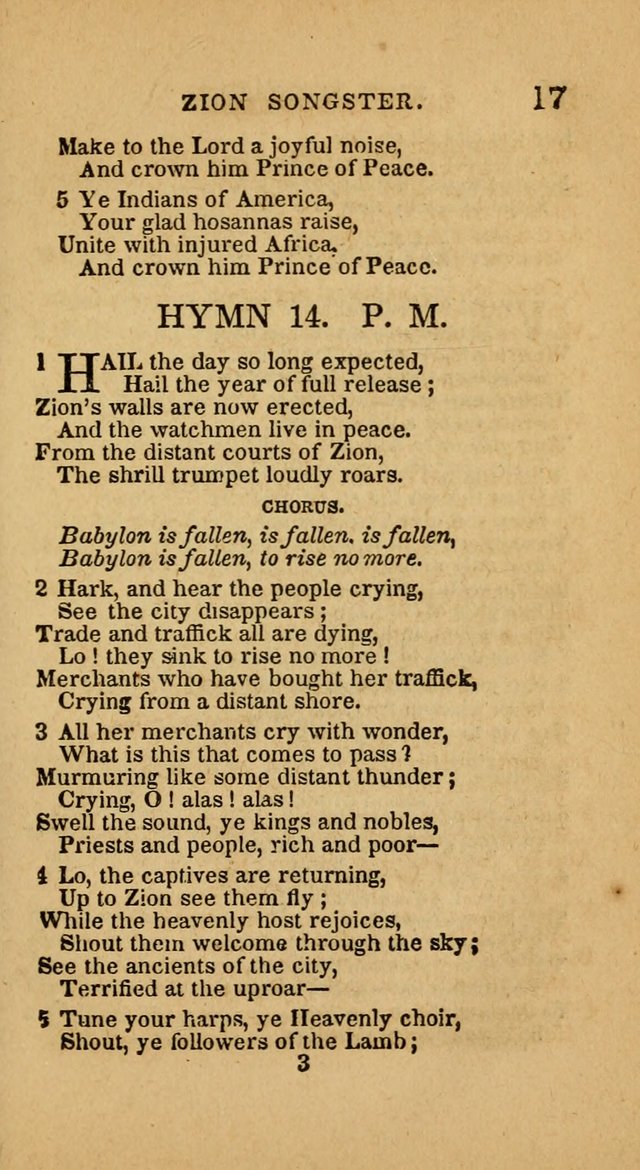 The Zion Songster: a Collection of Hymns and Spiritual Songs, generally sung at camp and prayer meetings, and in revivals of religion  (Rev. & corr.) page 20