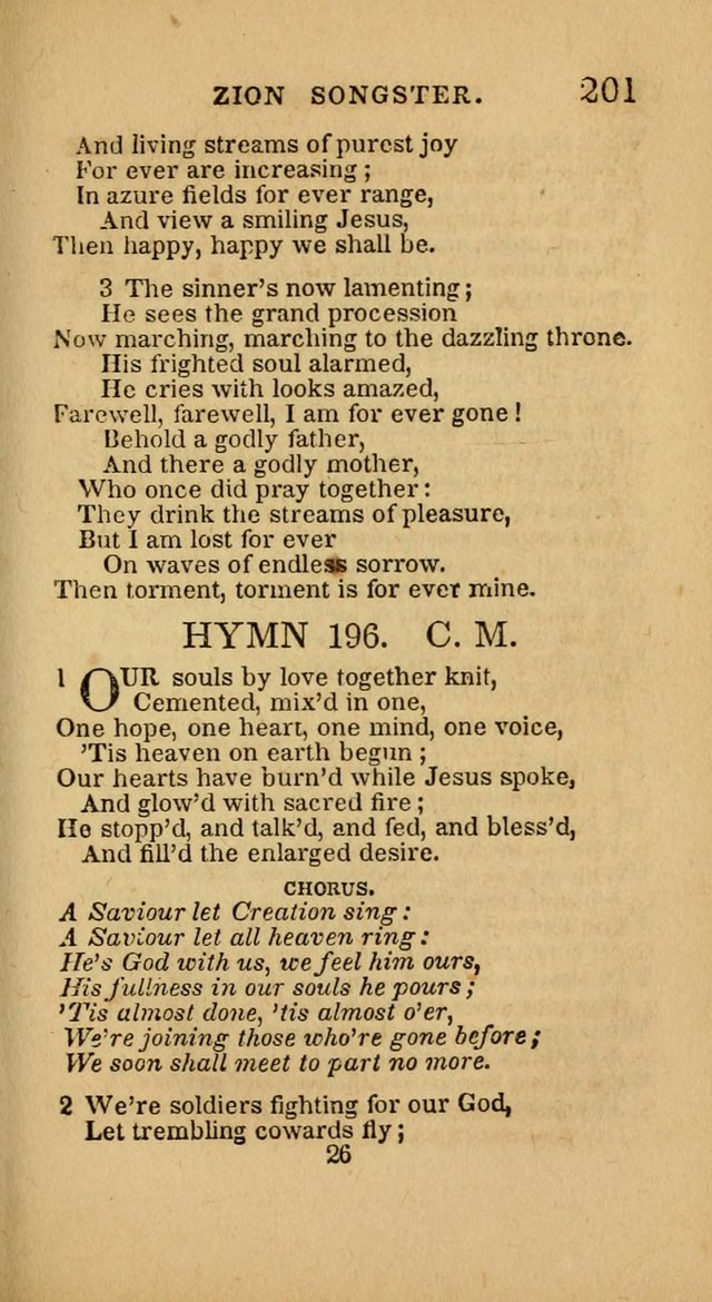 The Zion Songster: a Collection of Hymns and Spiritual Songs, generally sung at camp and prayer meetings, and in revivals of religion  (Rev. & corr.) page 204