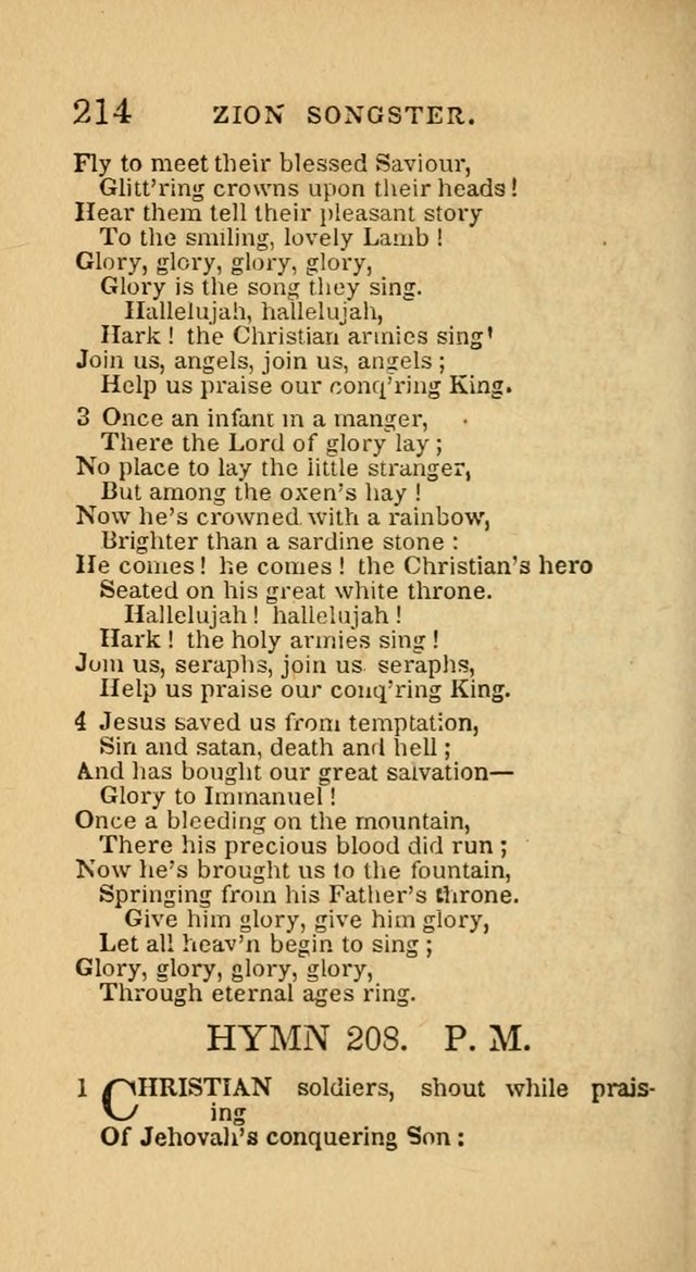 The Zion Songster: a Collection of Hymns and Spiritual Songs, generally sung at camp and prayer meetings, and in revivals of religion  (Rev. & corr.) page 217