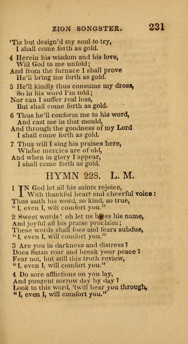 The Zion Songster: a Collection of Hymns and Spiritual Songs, generally sung at camp and prayer meetings, and in revivals of religion  (Rev. & corr.) page 234