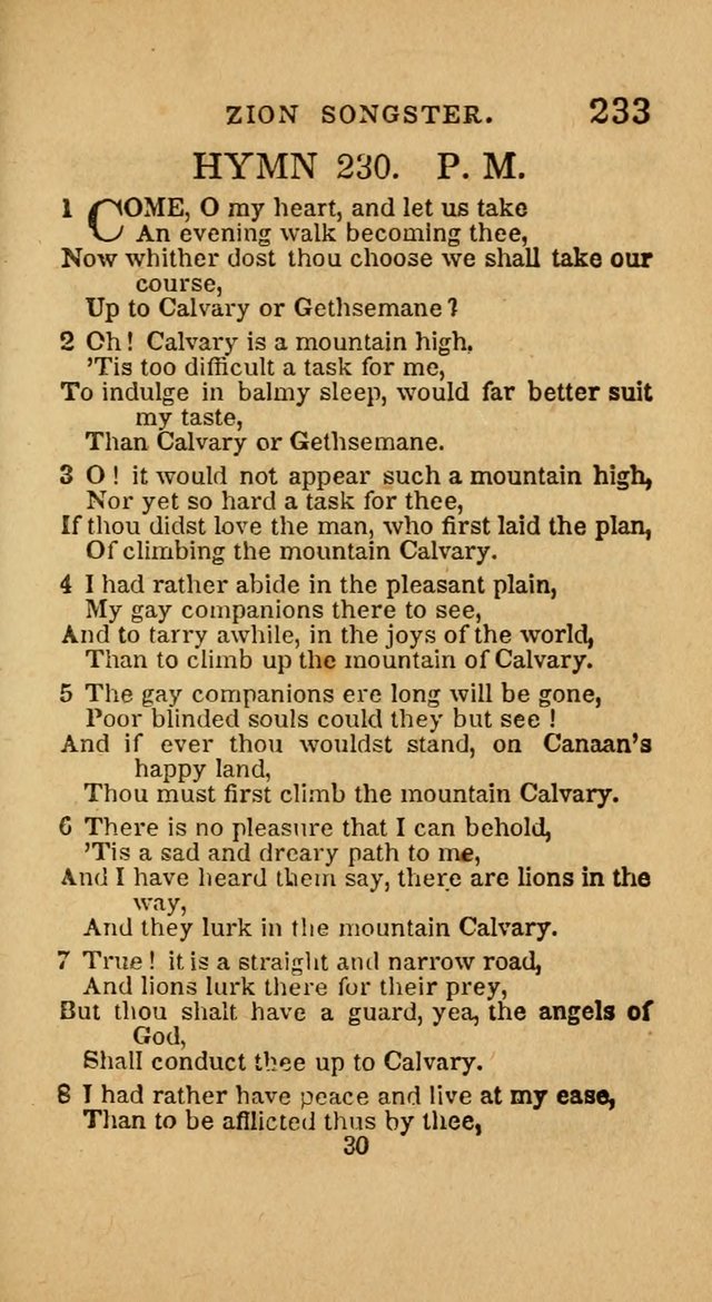 The Zion Songster: a Collection of Hymns and Spiritual Songs, generally sung at camp and prayer meetings, and in revivals of religion  (Rev. & corr.) page 236