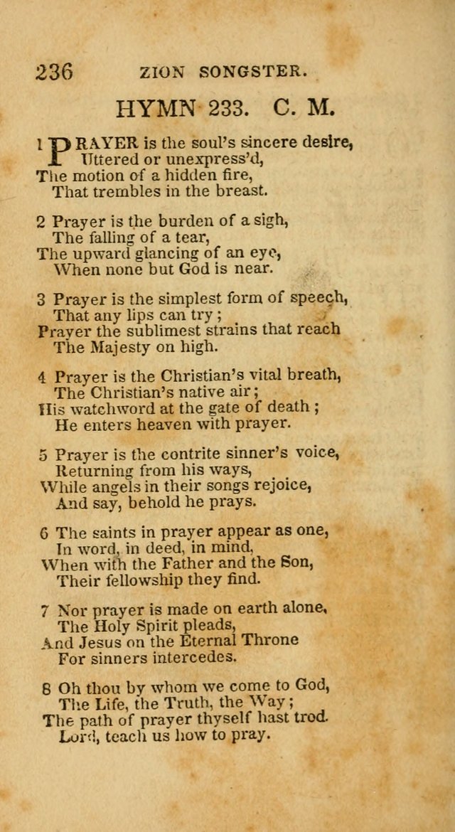 The Zion Songster: a Collection of Hymns and Spiritual Songs, generally sung at camp and prayer meetings, and in revivals of religion  (Rev. & corr.) page 239