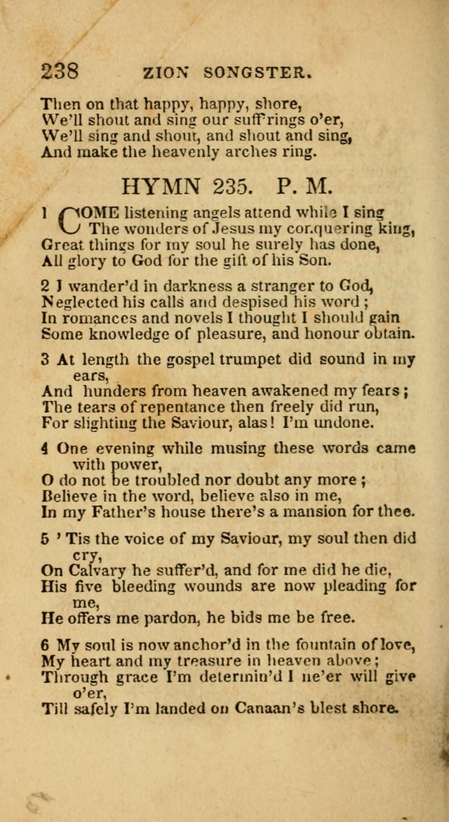 The Zion Songster: a Collection of Hymns and Spiritual Songs, generally sung at camp and prayer meetings, and in revivals of religion  (Rev. & corr.) page 241