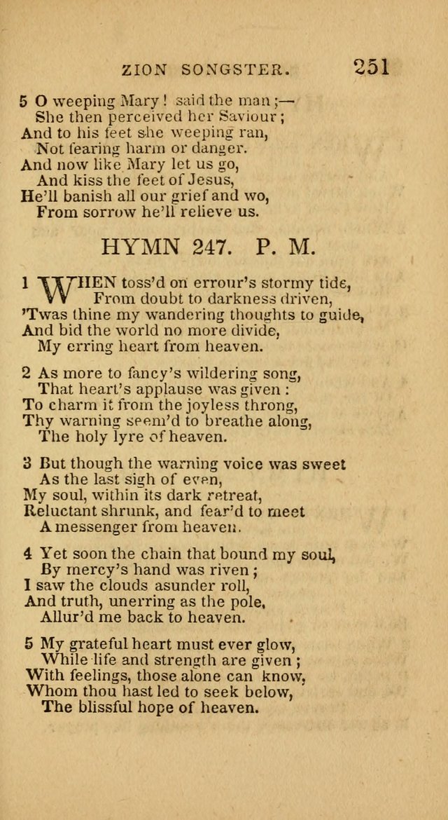 The Zion Songster: a Collection of Hymns and Spiritual Songs, generally sung at camp and prayer meetings, and in revivals of religion  (Rev. & corr.) page 254