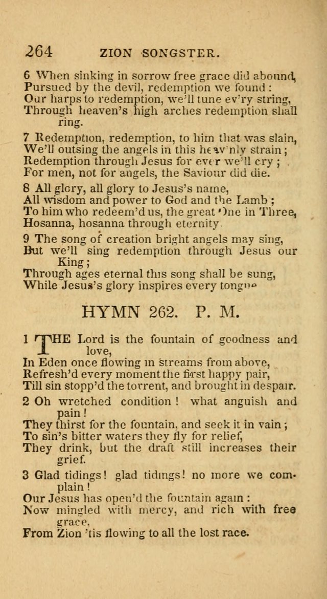 The Zion Songster: a Collection of Hymns and Spiritual Songs, generally sung at camp and prayer meetings, and in revivals of religion  (Rev. & corr.) page 267