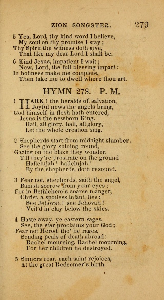 The Zion Songster: a Collection of Hymns and Spiritual Songs, generally sung at camp and prayer meetings, and in revivals of religion  (Rev. & corr.) page 282