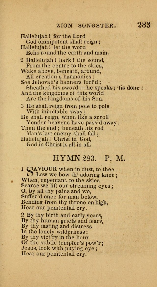 The Zion Songster: a Collection of Hymns and Spiritual Songs, generally sung at camp and prayer meetings, and in revivals of religion  (Rev. & corr.) page 286