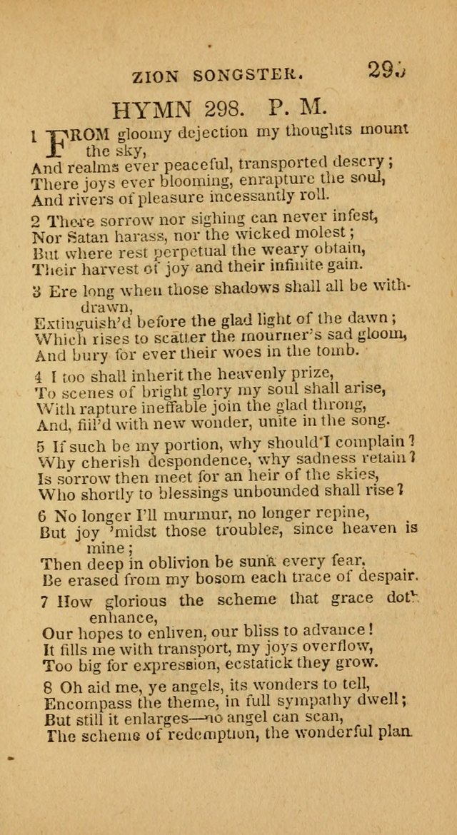 The Zion Songster: a Collection of Hymns and Spiritual Songs, generally sung at camp and prayer meetings, and in revivals of religion  (Rev. & corr.) page 298