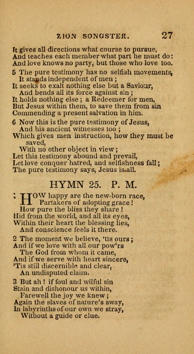 The Zion Songster: a Collection of Hymns and Spiritual Songs, generally sung at camp and prayer meetings, and in revivals of religion  (Rev. & corr.) page 30