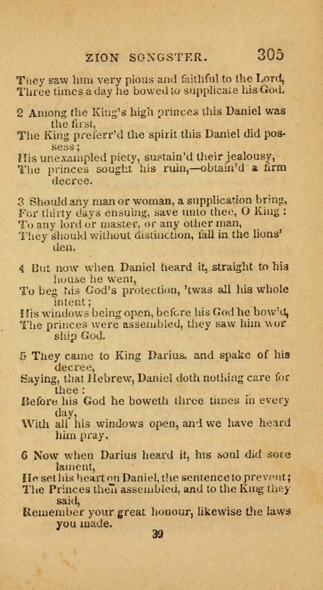 The Zion Songster: a Collection of Hymns and Spiritual Songs, generally sung at camp and prayer meetings, and in revivals of religion  (Rev. & corr.) page 308