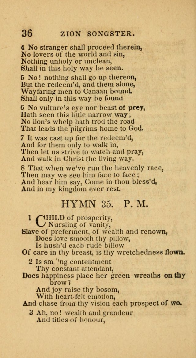 The Zion Songster: a Collection of Hymns and Spiritual Songs, generally sung at camp and prayer meetings, and in revivals of religion  (Rev. & corr.) page 39